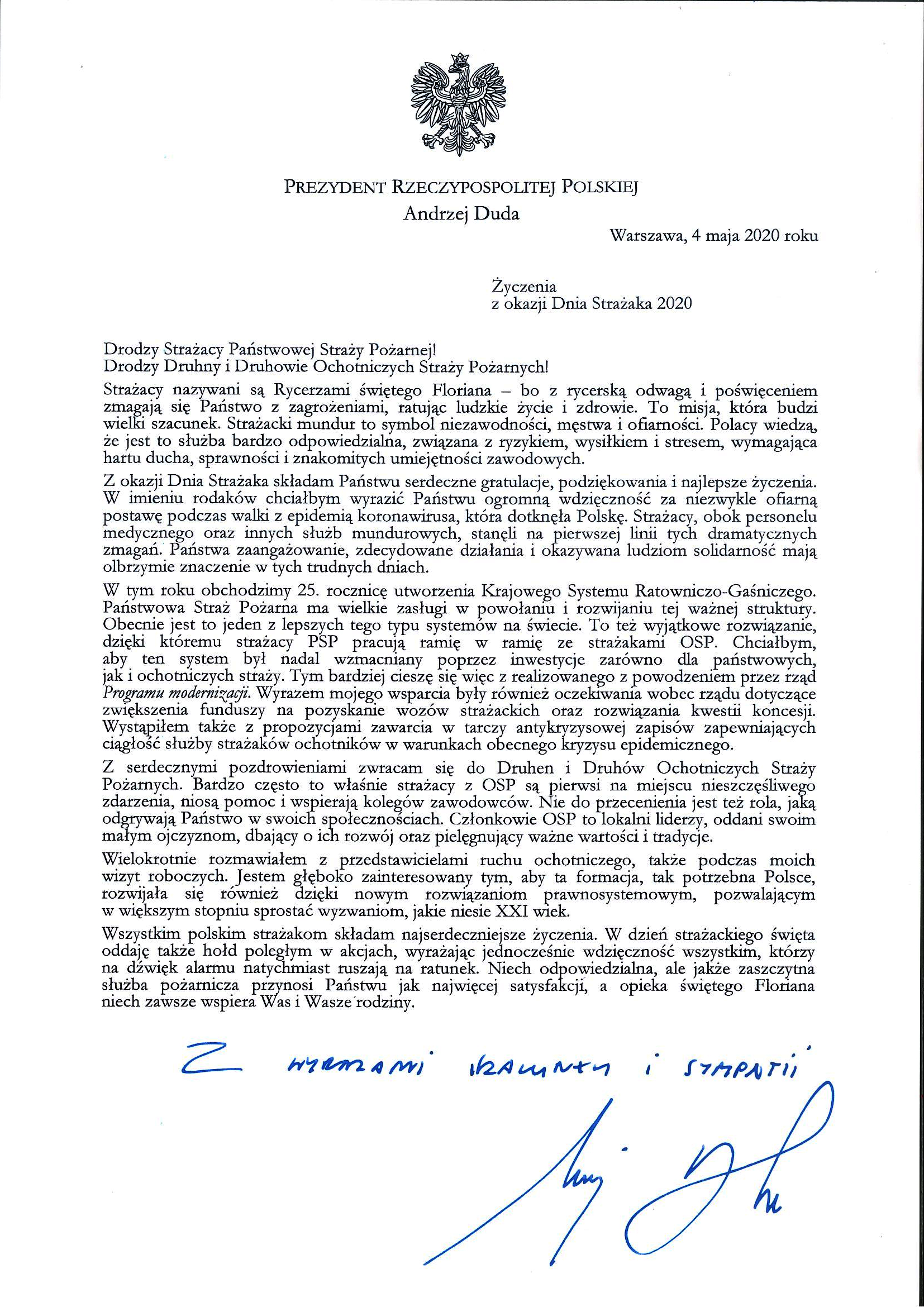 zyczenia prezydent