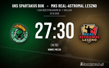 [PIŁKA RĘCZNA] I Liga Mężczyzn (Grupa B): UKS Spartakus Buk – MKS Real-Astromal Leszno 27:30. Leszczynianie znów górą
