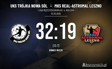 [PIŁKA RĘCZNA] UKS Trójka Nowa Sól – MKS Real-Astromal Leszno 32:19 w I Lidze Mężczyzn (Grupa B). Seria gospodarzy trwa