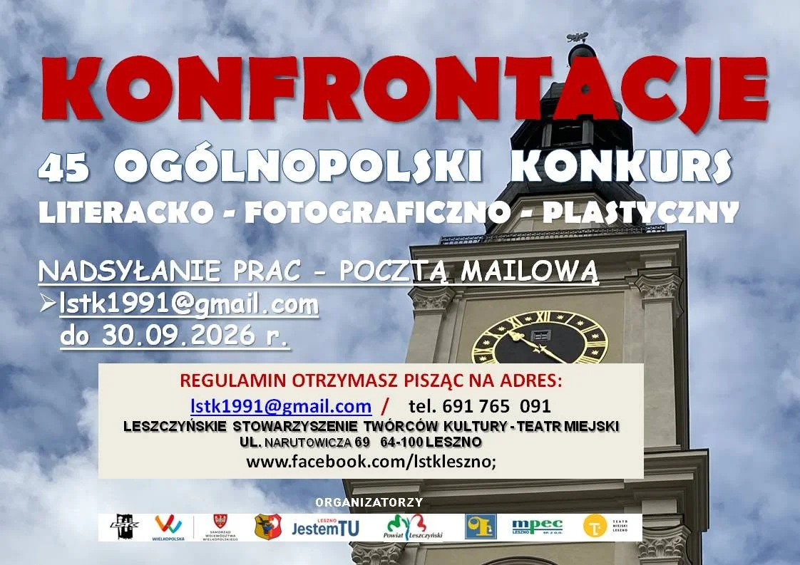 Grafika promocyjna wydarzenia 45 KONFRONTACJE konkurs twórczy