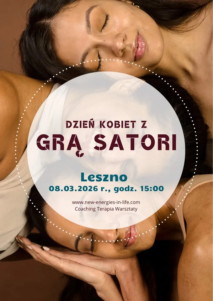 Grafika promocyjna wydarzenia DZIEŃ KOBIET — Gra SATORI w Lesznie