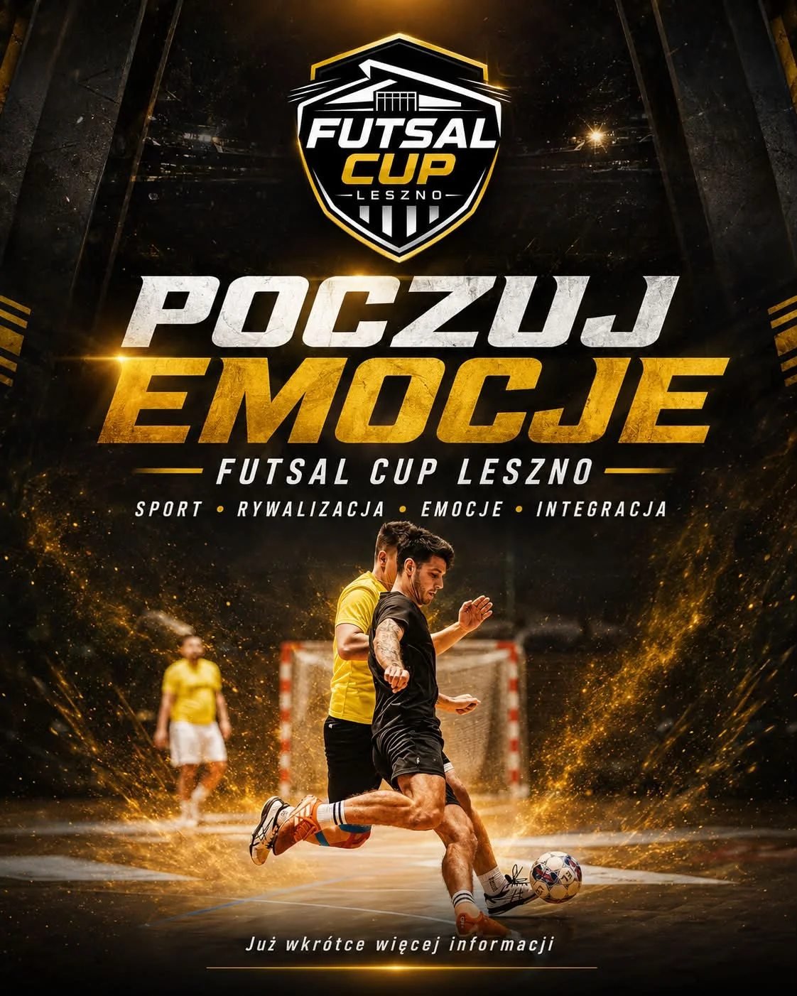 Grafika promocyjna wydarzenia FUTSAL CUP Leszno: turniej futsalowy