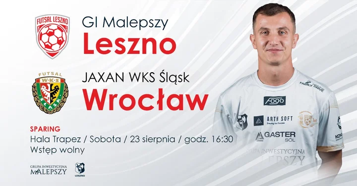 Obrazek przedstawia grafikę promocyjną wydarzenia Przygotowania do sezonu 2025/2026: sparing GI Malepszy Leszno vs JAXAN WKS Śląsk Wrocław