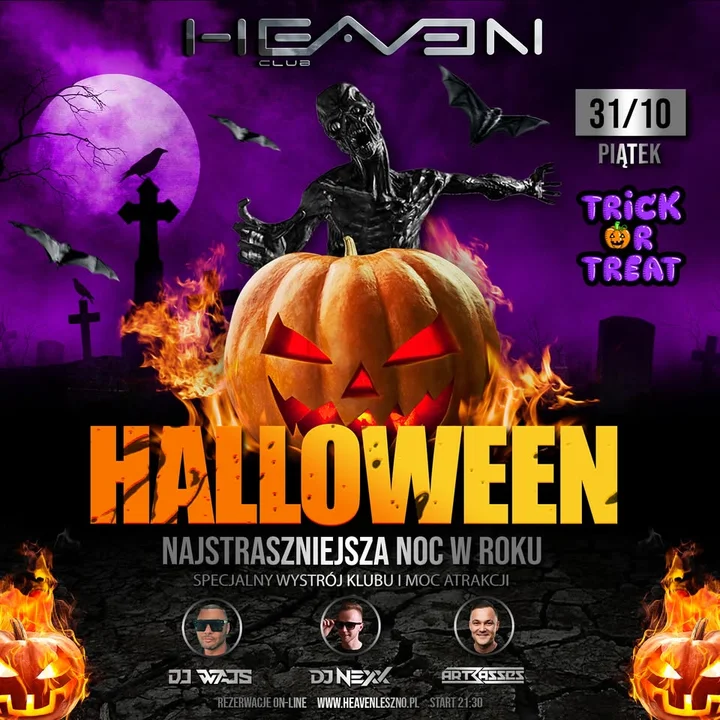 Grafika promocyjna wydarzenia Halloween Party 2025 — Heaven Leszno