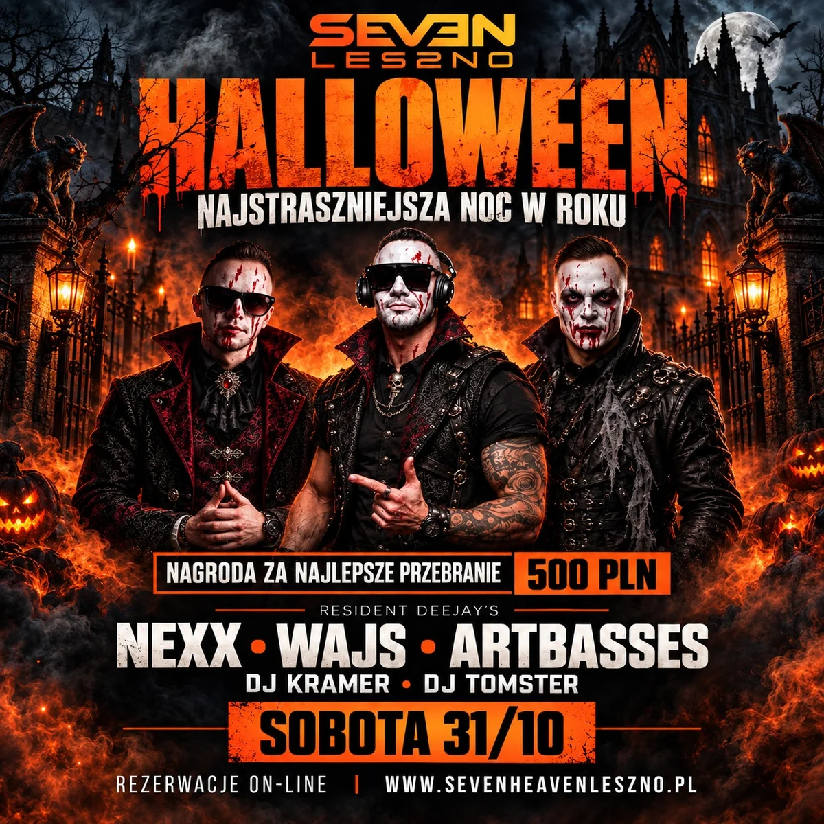 Grafika promocyjna wydarzenia HALLOWEEN PARTY 2026 w Seven Leszno
