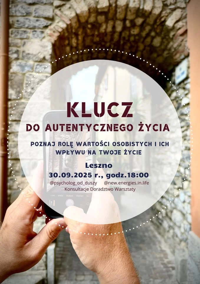 Obrazek przedstawia grafikę promocyjną wydarzenia Warsztat o wartościach osobistych w Lesznie