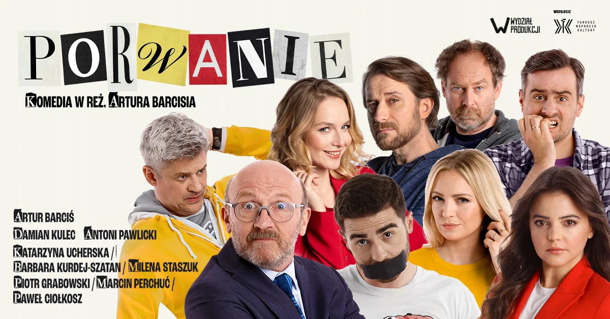 Grafika promocyjna wydarzenia Komedia kryminalna „Porwanie” w Teatrze Miejskim w Lesznie