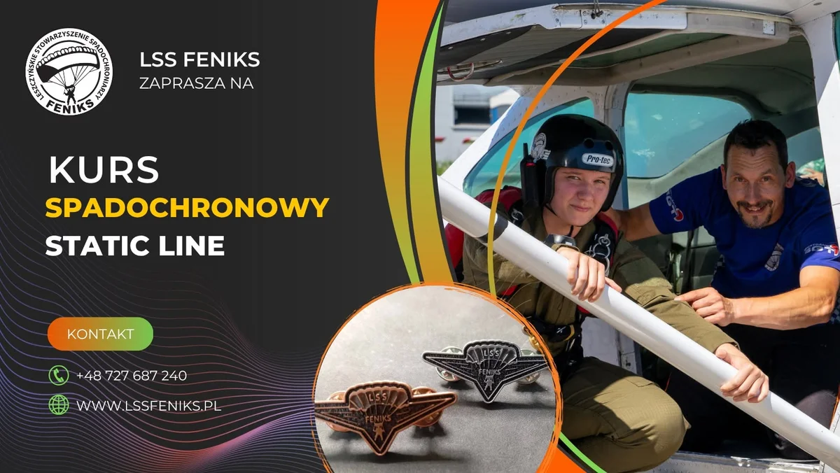 Grafika promocyjna wydarzenia Kurs spadochronowy LSS Feniks Leszno
