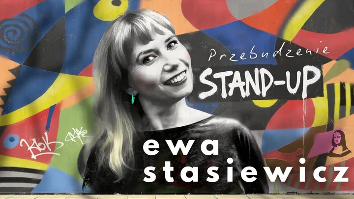 Obrazek przedstawia grafikę promocyjną wydarzenia Stand-up Ewy Stasiewicz w Lesznie — program Przebudzenie