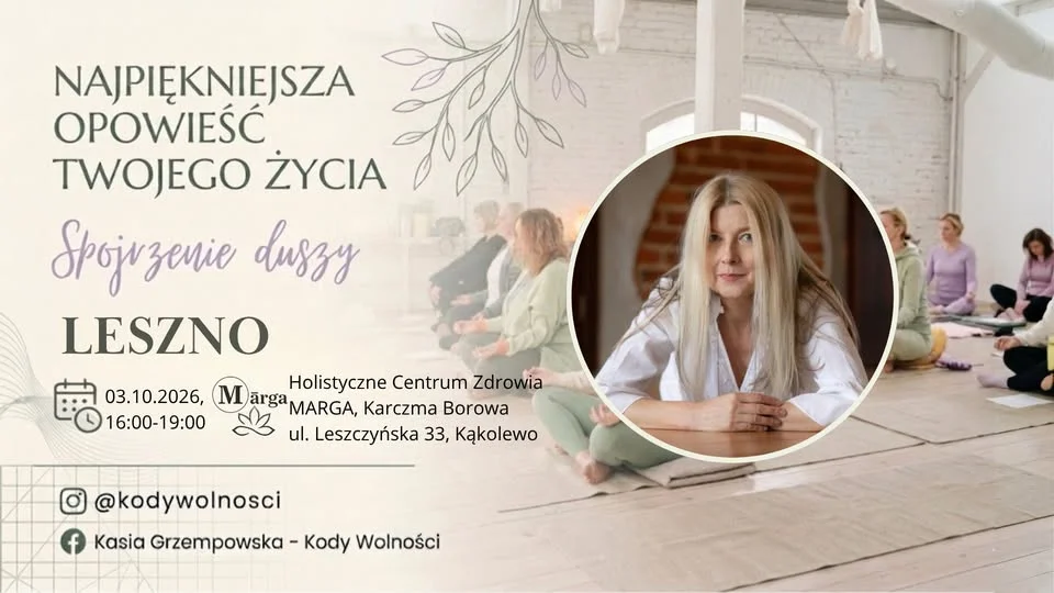 Grafika promocyjna wydarzenia Najpiękniejsza opowieść twojego życia – warsztaty jogi