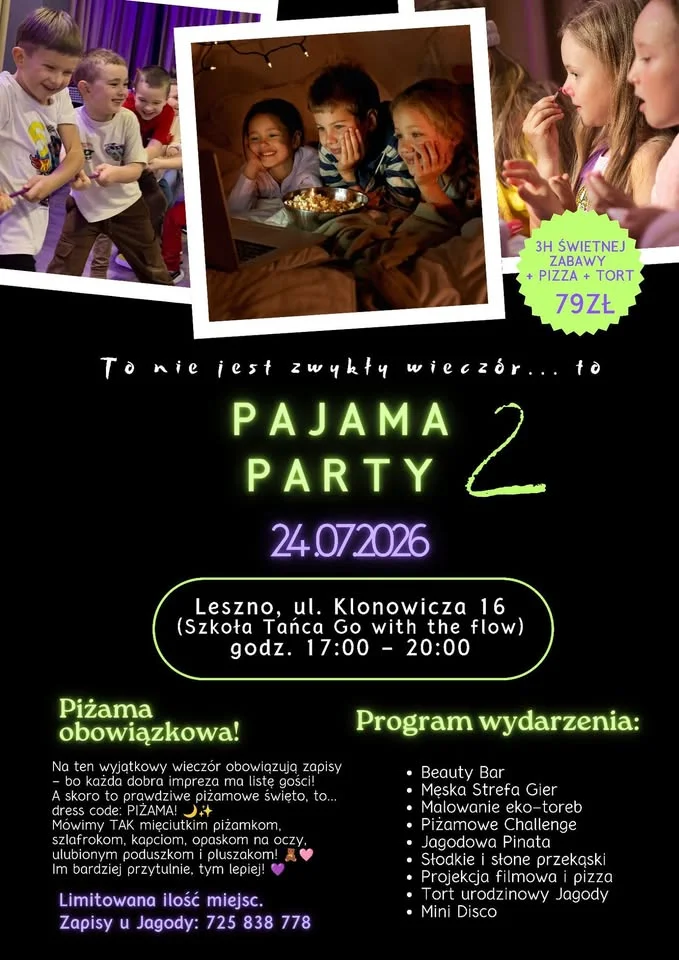 Grafika promocyjna wydarzenia Pajama Party 2 dla dzieci
