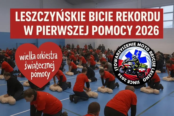 Grafika promocyjna wydarzenia Pobijemy rekord w pierwszej pomocy - Leszno 2026