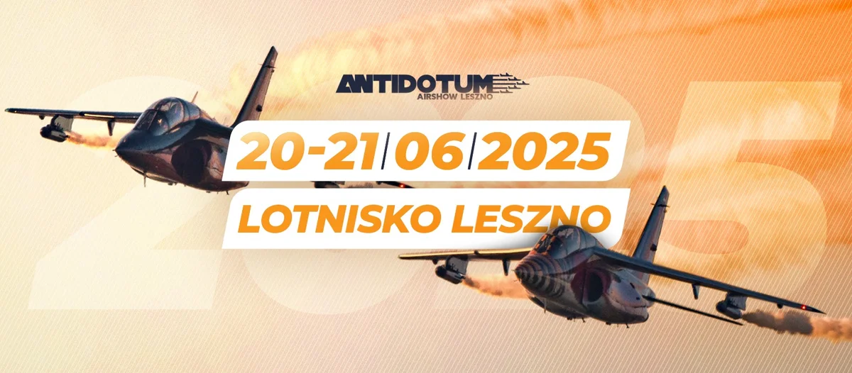 Grafika promocyjna wydarzenia Pokazy lotnicze w Lesznie zaplanowane na czerwiec 2025