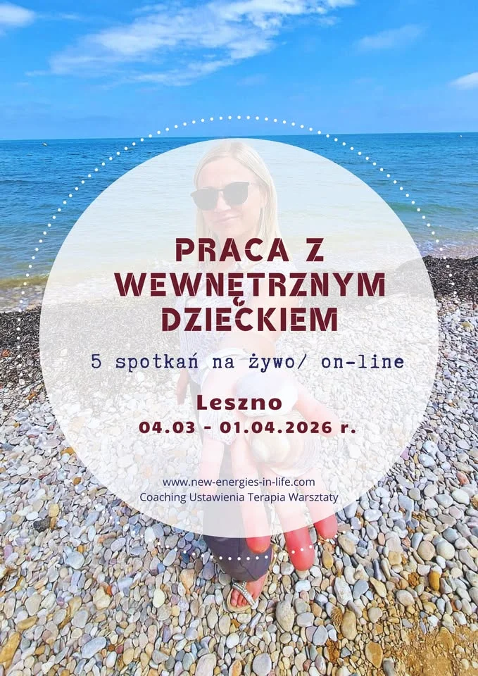 Grafika promocyjna wydarzenia PRACA Z WEWNĘTRZNYM DZIECKIEM — cykl 5 spotkań w Lesznie
