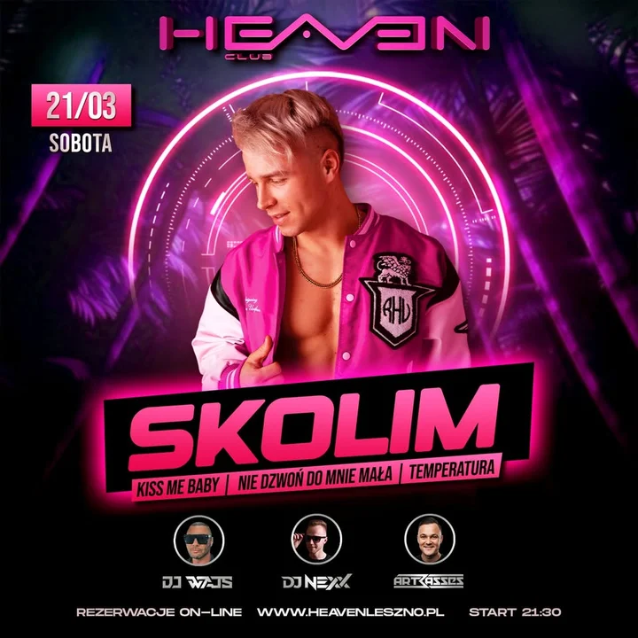 Grafika promocyjna wydarzenia SKOLIM w Heaven — Koncertowa sobota