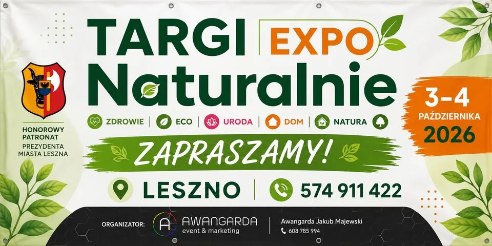 Grafika promocyjna wydarzenia TARGI EXPO NATURALNIE – Leszno 2026