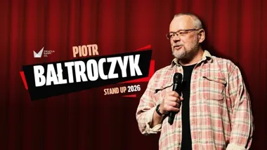 Grafika promocyjna wydarzenia Piotr Bałtroczyk – stand-up w Lesznie