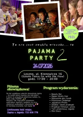 Grafika promocyjna wydarzenia Pajama Party 2 dla dzieci