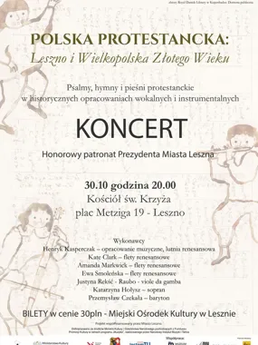 Grafika promocyjna wydarzenia POLSKA PROTESTANCKA: Leszno i Wielkopolska Złotego Wieku