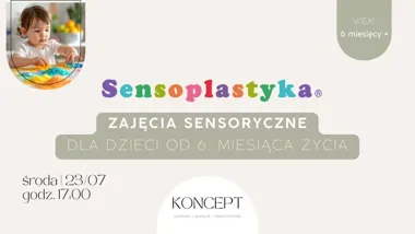 Grafika promocyjna wydarzenia SENSOPLASTYKA® zajęcia sensoryczne