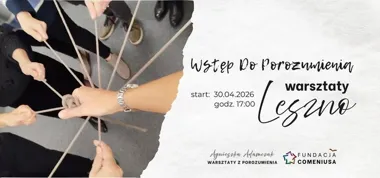 Grafika promocyjna wydarzenia Warsztaty „Wstęp do Porozumienia” w Lesznie – cykl o komunikacji, emocjach i relacjach