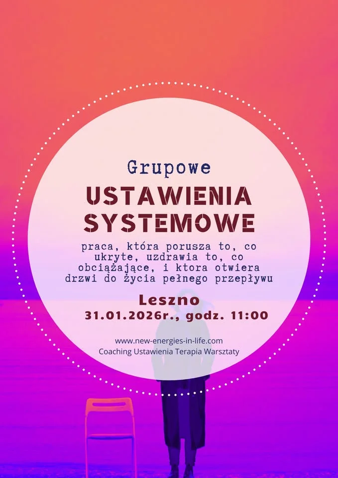 Grafika promocyjna wydarzenia Ustawienia Systemowe i Karmiczne — warsztat w Lesznie