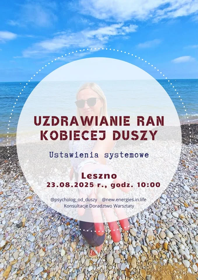 Obrazek przedstawia grafikę promocyjną wydarzenia Warsztat uzdrawiania emocji kobiet – ustawienia systemowe w Lesznie
