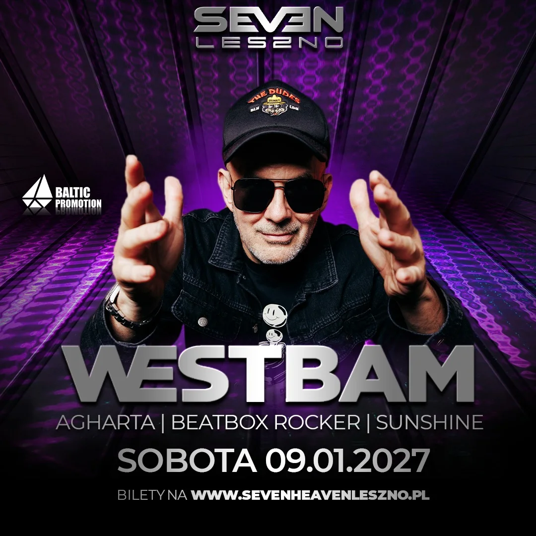 Grafika promocyjna wydarzenia WESTBAM – legenda techno w Lesznie