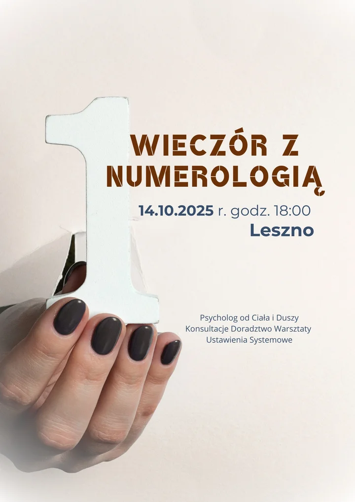 Obrazek przedstawia grafikę promocyjną wydarzenia Spotkanie: Nowy Rok Numerologiczny — wieczór z numerologią w Lesznie