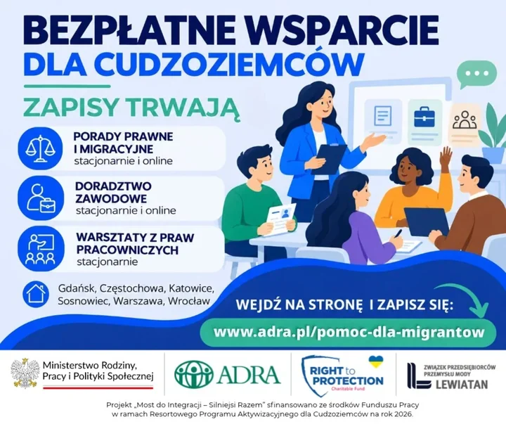 Cudzoziemcy z Leszna mogą dostać bezpłatną pomoc. Są trzy formy wsparcia