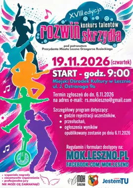 Leszno szuka talentów. XVIII edycja „Rozwiń skrzydła” przed nami
