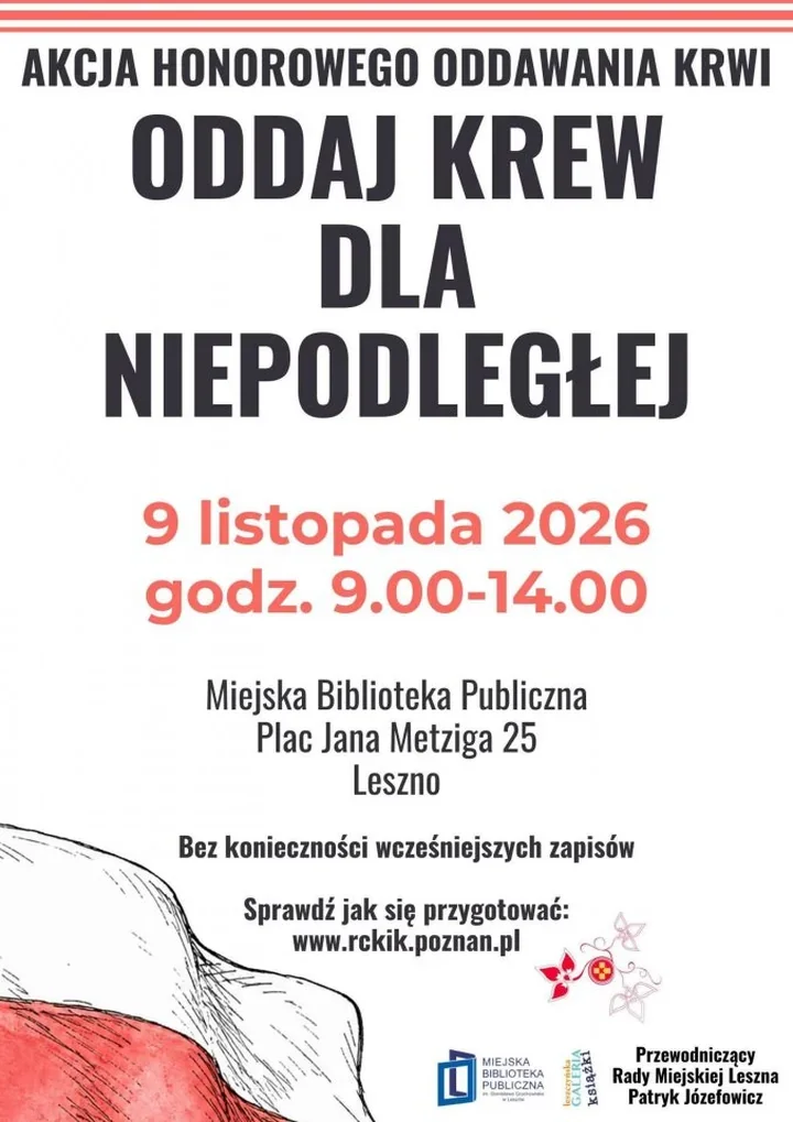 Krew dla Niepodległej w Lesznie. Do akcji można dołączyć bez zapisów