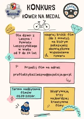 Dzieci z Leszna mają nakręcić film o rowerze - policja czeka na trzy prace