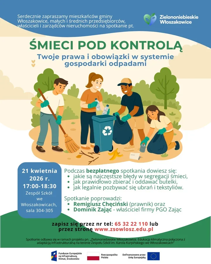 Odpady pod lupą we Włoszakowicach mieszkańcy usłyszą, jak nie przepłacać za śmieci